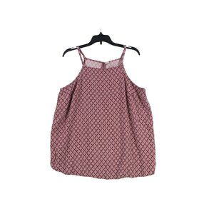 Old Navy Burgundy‎ Geometric Print Halter TopSize - M Made In India